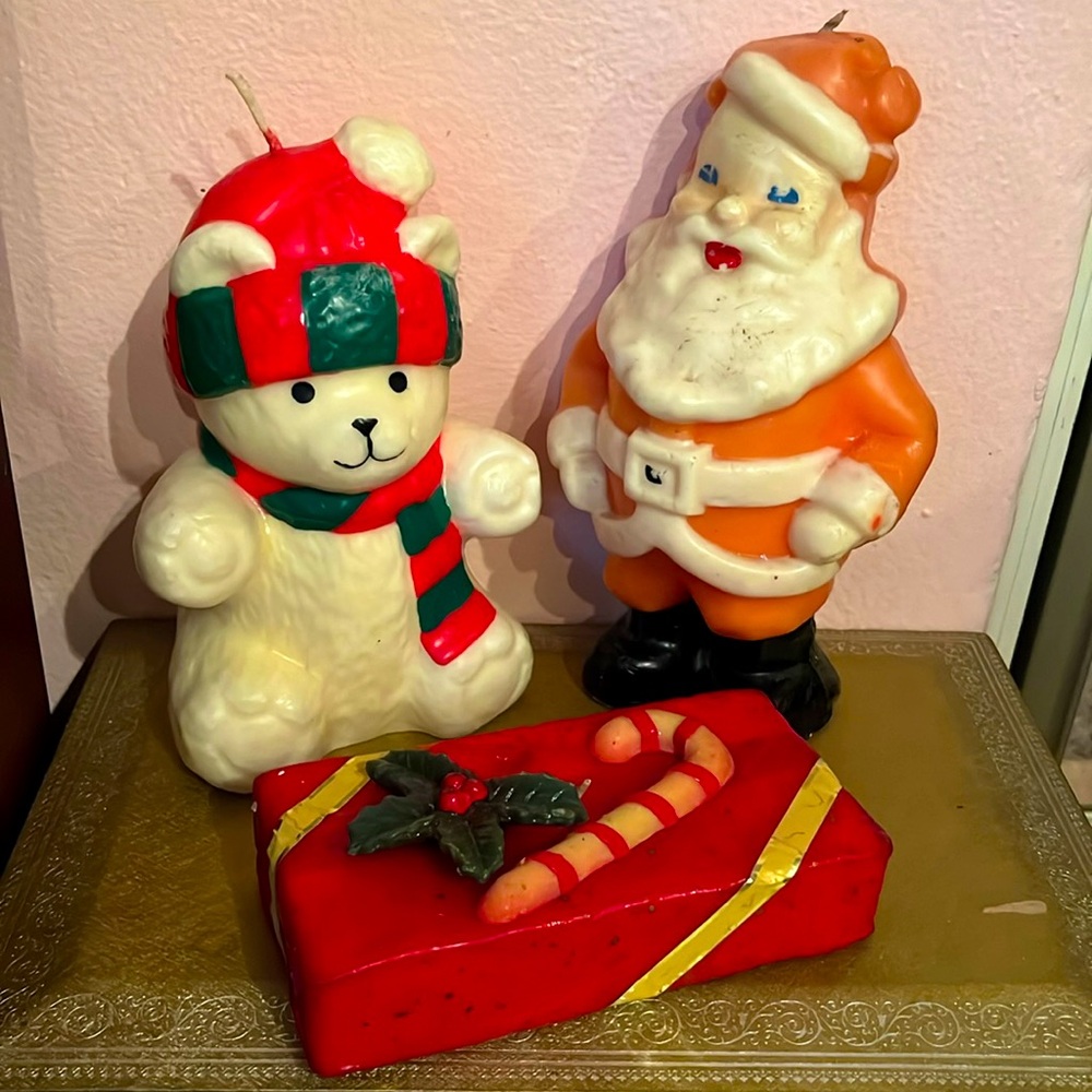 Set of 3 Vintage Holiday Candles